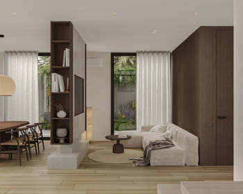 Open-plan living with garden access