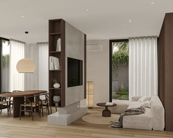 Combined living and entertainment space