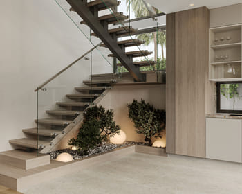 Natural light with indoor greenery